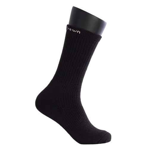Black Crown - Pack Calcetines Alto - 70% Poliéster, 28% Algodón, 2% Elastano - Set de 3 pares - Negro. (Pack Calcetines Alto, FR/ES, Números, 35, 38, Regular, Alto)