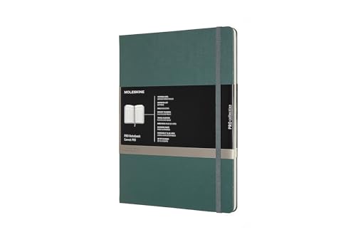 Moleskine PRO Notebook, Hard Cover, XL (7.5" x 9.5") Professional Project Planning, Forest Green, 192 Pages