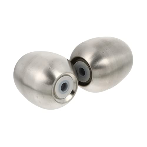 Unomor 2Pcs Stainless Steel Egg Shaped Seasoning Jars Space Saving Condiment Containers for Home Bbq Capacity with Three Practical Fun Kitchen Accessories Silver Egg Shaped Spice