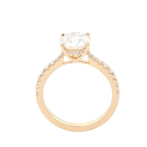 Bague moissanite DEF-VVS et argent 925 plaqué or 14k pour une brillance durable