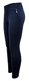 Sockenhimmel Damen Thermo Leggings weiche Softshell Outdoor Sporthose Viskose (Bambus-Zellstoff) Damenhose mit Polarfleece gefüttert (40-42, Blau)