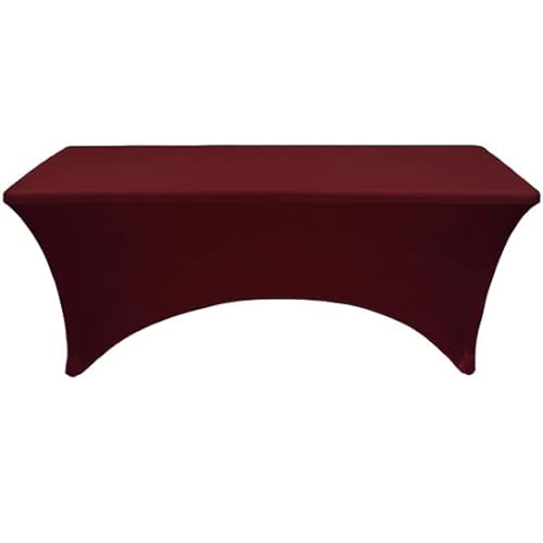 image for YOUR CHAIR COVERS - 4ft Burgundy Rectangular Spandex Table Covers Fitt