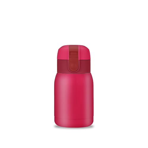 Boziee 200 ml/360 ml mini termo de acero inoxidable con cierre de cerradura, mini botellas de agua al vacío para deportes, viajes, escuela, exteriores, sin BPA (rosa 200 ml)