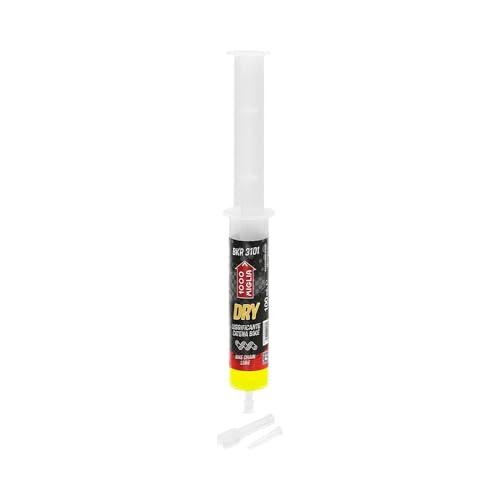 1000 Miglia BKR 3101 Lubricante para Cadena de Bicicletas DRY - 100 ml, Condiciones de terreno Seco, Polvoriento, Jeringa con aplicadores Drop y Huggie System, fórmula fluorescente y perfumada