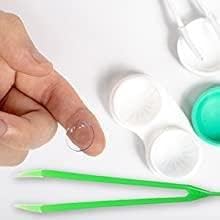 Miniatura 3 de Pinza para quitar y insertar lentes de contacto suaves, color verde para quitar e insertar lentes de contacto con puntas de silicona suave, fácil de