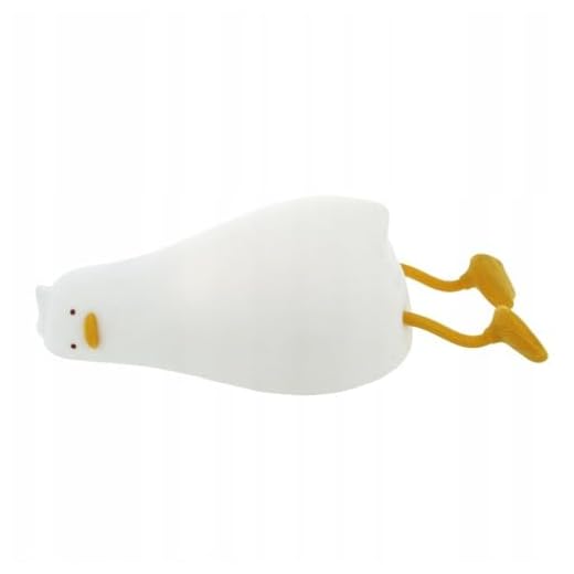 FOREVER Luz nocturna LED de silicona Lazy Duck/Patos para niños, lámpara de noche para bebé, con control táctil, temporizador recargable, regulador de intensidad, 3 modos de luz para interior,