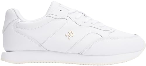 Tommy Hilfiger Runner Sneaker Mujer de Piel, Blanco (White), 38