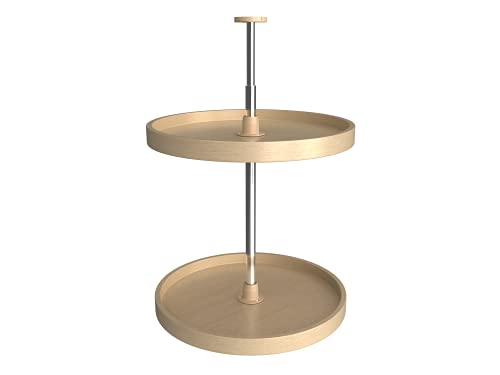 Rev-A-Shelf Banded Wood Full Circle 2-Shelf Lazy Susans for Corner Wall Cabinets, Standard, Natural Maple