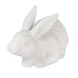 Creative Co-Op Stoneware Rabbit Shaped Lamp with Inline Switch, Bisque White