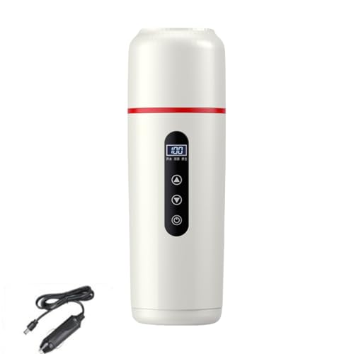 Hervidor eléctrico de viaje de 500 ml con pantalla de temperatura en tiempo real compatible con tomas de corriente USB de 5 V y 12 V/24 V