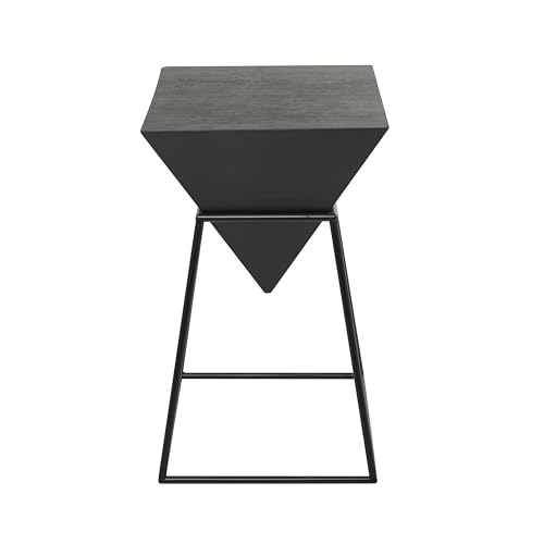 Deco 79 Wood Geometric Inverted Pyramid Accent Table with Black