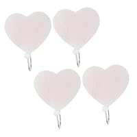 ABOOFAN 4pcs Wooden Heart-Shaped Wall Clothes Hooks for Bathroom Bedroom Kitchen Rustic Punch-Mounted Towel Hangers and Purse Coat Holders Wood Storage Decor