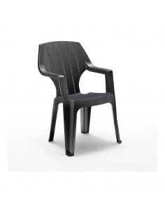 Sedia Da Giardino Esterno Poltrona Da Giardino In Plastica Antracite 28.4