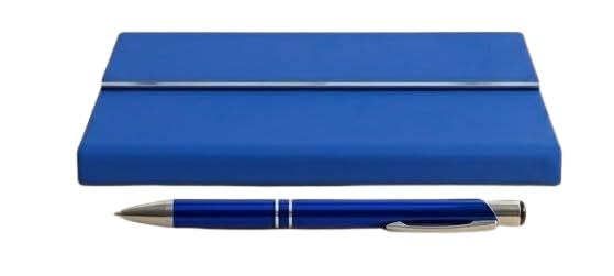 Image of 2 in 1 Diary with Pen Gift Set for Men and Women, Leather Notebook Diary & Metal Pen Birthday Gifts for Husband, Brother, Father New Year Corporate Gift for Employee Gift Set (Blue)