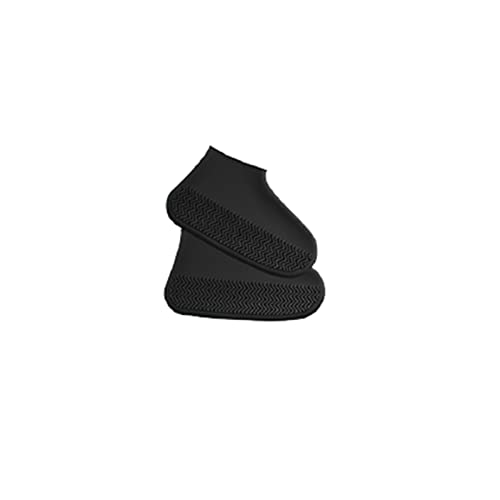 Waterproof Shoe Covers Non-Slip Silicone Rain Shoe Covers, Elasticity Galoshes for Traveling, Reusable Boot Snow Bowling Travel Indoor Outdoor Overshoe for Men Women Kids (Large, Black)