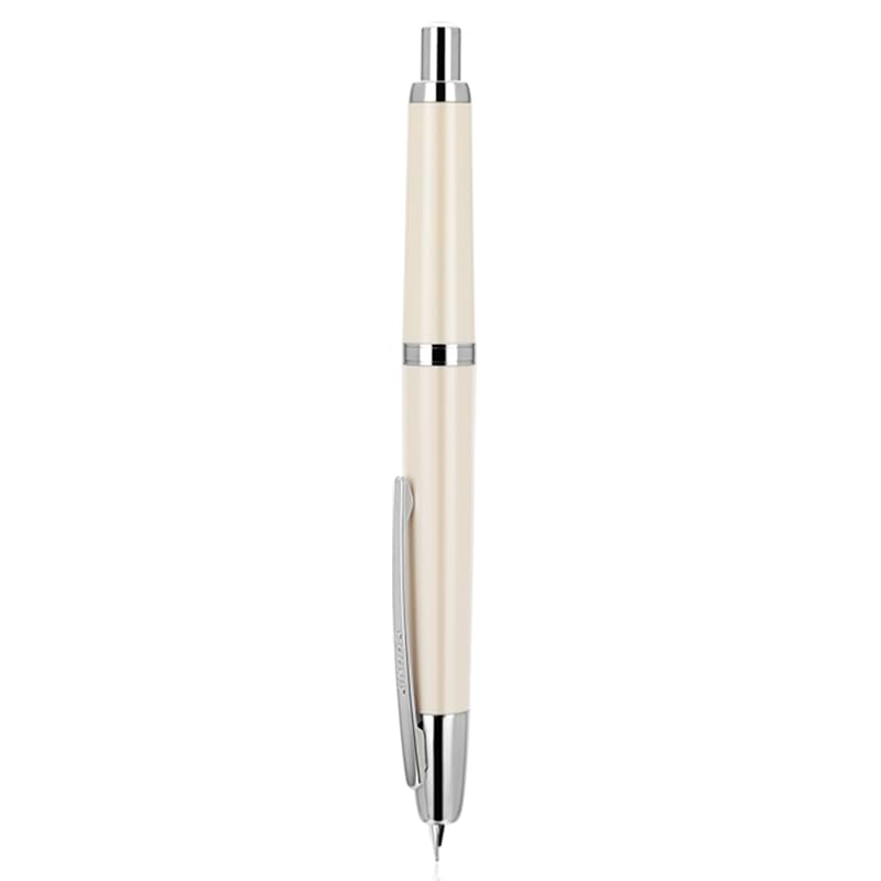 Jinhao 20 Series Press Fountain Pen, Ivory White Retractable Fine Nib with Ink Converter Set (Silver Clip)