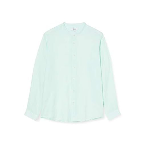 find. Long Sleeve Linen Shirt Camisas para Hombre, Green (Aqua), XL