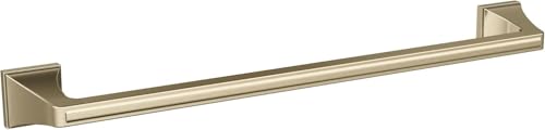 Image of Amerock Mulholland 18 inch Golden Champagne Towel Bar | Decorative bathroom hardware in durable Zinc /Stainless Steel construction; mounting hardware included for easy installation