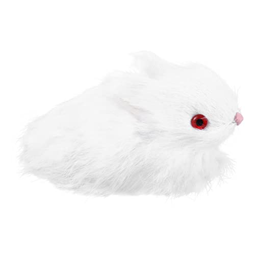 Ciieeo Realistische Weiße Bunny Figurine und Geruchlos Osterdeko für Zuhause und Garten Vielseitige Hasenfigur für Osterfest Party und Geschenkideen