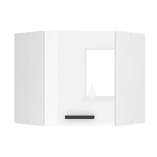 BELINI Meuble Haut Cuisine SGN60 I Meubles de Cuisine - Mural, Rangements, 1 Porte I Taille: 60 x 60 x 58 cm I Armoire Murale d'angle avec Poignée en Métal I...