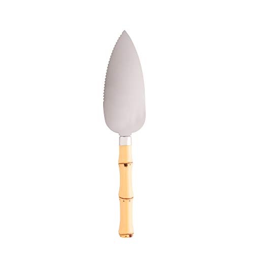 Conjunto 2 Peças para Bolo de Aço Inox com Cabo em Plástico Bambu Natural 25,5cm x 21,5cm - Lyor