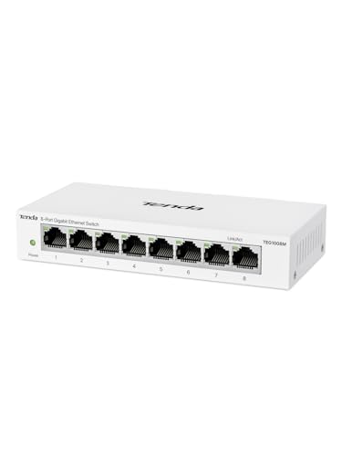 Switch Gigabit 8 puertos contra interferencias de red con protección de 4 kV y caja metálica