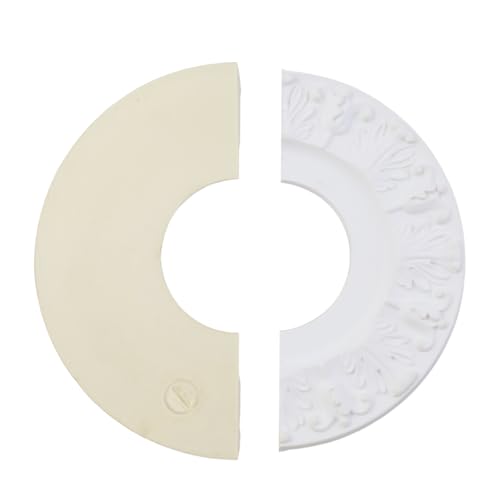 Image of 2PCS White 10.12 inch PU Ceiling Medallion Ring Light Fixtures Ceiling Medallion Ceiling Fan Light Covers for Light Fixtures and Ceiling Fans
