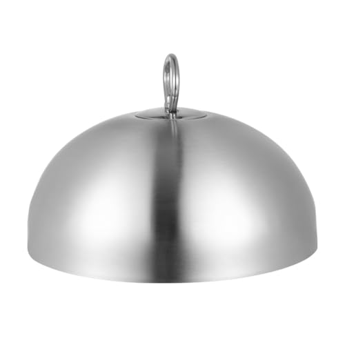 Holibanna Tapa de Acero Inoxidable para Teppanyaki de 28cm Mango Ergonómico, Campana Redonda para Derretir Queso y Cocinar Alimentos en Cocina Profesional