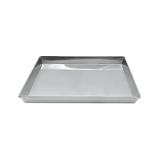 Pentole Agnelli COAL49/340 Teglia Rettangolare in Lega d'Alluminio 3003 con Orlo, Argento, 40 x 30 cm, 1 Pezzo