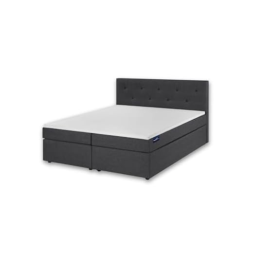 Traumnacht Boxspringbett, mit 7-Zonen Tonnentaschenfederkernmatratzen (H3) und Komfortschaumtopper, leichter Aufbau, 180 x 200 cm in grau