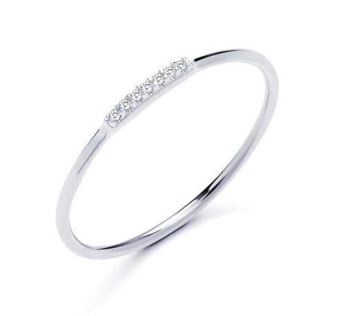 Image of Old English Jewellers 9ct White Gold Natural Diamond 7 Stone Eternity Dainty Band Ring size J to S (K)