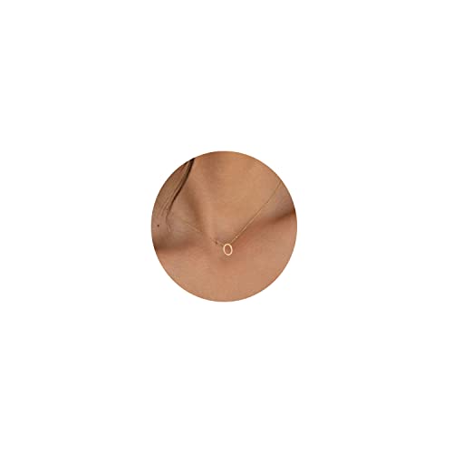 Hayopi Initial Necklaces for Women, 14k Gold Plated Letter Necklace Cute Gold Initial Necklace Dainty Gold Monogram Pendant Necklace Simple Initial Choker Necklaces for Women Trendy Gold Jewelry,