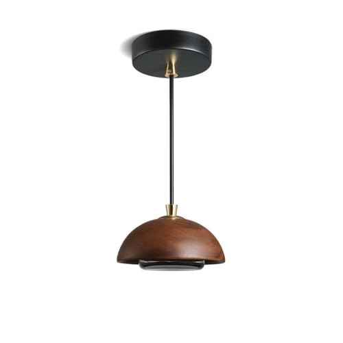 Lustre de chevet rétro LED 15cm suspension bois pour hôtel et café