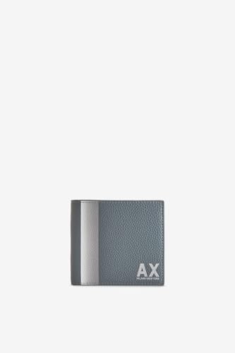 Armani Exchange Men's Color block AX Billfold Credit Card Wallet,BALSAM GREEN, One Size