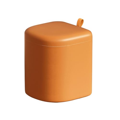 Meuble d'appoint chic pouf en cuir et rangement relevable multifonction