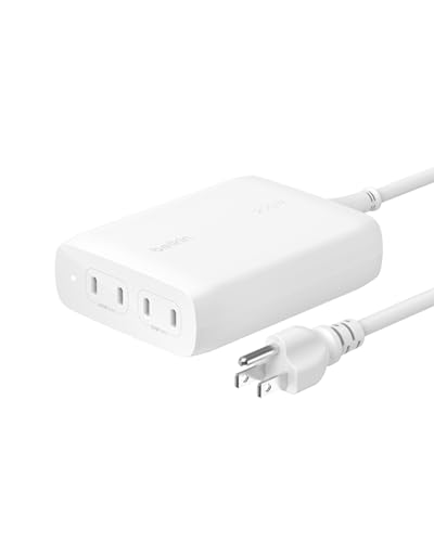 Belkin 4-Port USB C Charger Block 200W - GaN Multi-Port Charger USB-C PD3.1 Fast Charge + 5ft Power...