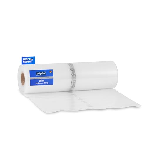 Polystar LDPE Schlauchfolie - Polyethylen-Schlauchfolie in Kleinrollen á 25m - 300 x 0 2 mm (ca. 185 mm Durchmesser)