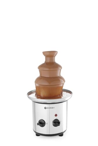 Foto von HENDI Schokoladebrunnen, 3 Etagen, maximale Schokoladekapazität: 1,5 kg, leicht zu reinigen, Schokofondue, Schokobrunnen, Schokofontäne, 230V/46W, ø215x(H)375mm, Edelstahl