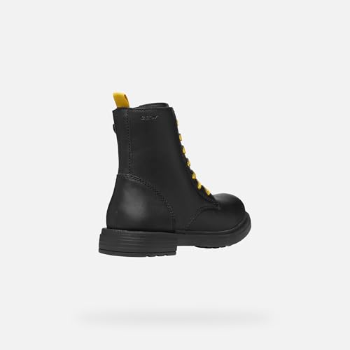 Geox Girl's J Eclair D Ankle Boot, Black Yellow, 4.5 us4