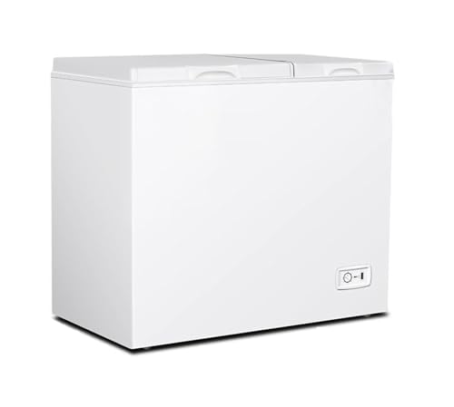 Generic 7.0 Cu.Ft Chest Freezer with Double Lids, Double Partition, 8 Temperature Settings, Storage Baskets for Home, Kitchen, Office, Bar, Apartment