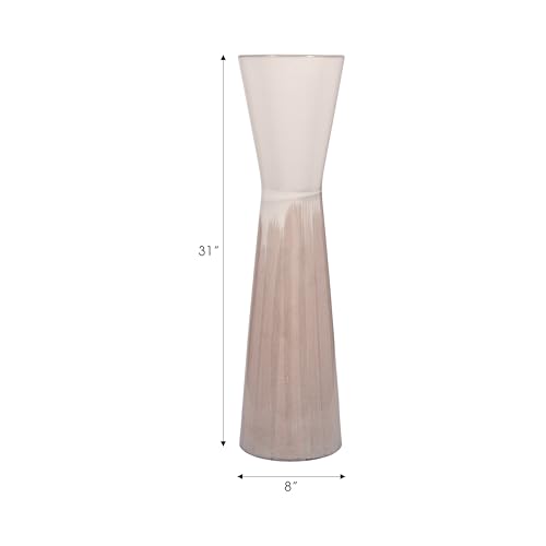 Ceramic Floor Vase for Living Room Decor – Elegant Flower Vase for Bedroom, Office, and Table Decor – Stylish Room Decor for Every Corner of Your Home – 31", Beige/Cream - Image 3