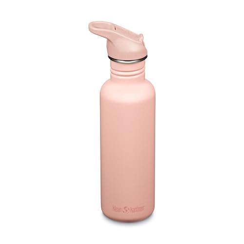 Klean Kanteen Fahrrad Trinkflaschen Classic Narrow (Flip Sport) mit Trinkverschluss aus Edelstahl in der Farbe Rosa mit einem Volumen von 800 ml, 1011198