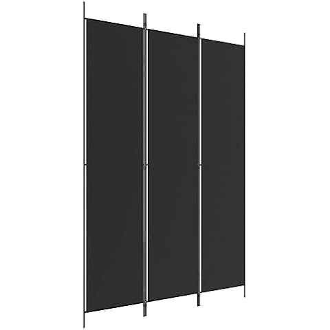 Room Divider 3 Panels, Wall Divider Room Separation with Metal Frame, Folding Partition Privacy Screen for Living Room, Bedroom, Dining Room, Office, Black 59.1"x86.6" Fabric Cover