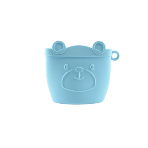 Image of Snakie 100% Silicone Bear Snack Bag with Silicone Locks Reusable Resealable Leakproof Heat Resistant for Babies,Toddlers & Kids (Baby Blue)