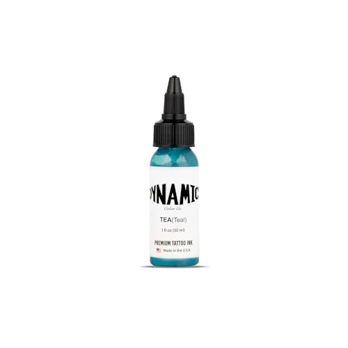 Image of Dynamic Color Teal Tattoo Ink, Made in USA Since 1990, 1 oz | Sterilized and lot-numbered for full traceability; established American brand trusted by artists worldwide