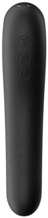 Satisfyer Dual Kiss 2:1 vibrador + vibrador de ondas de presión | resistente al agua (IPX7) | recargable | estimulación intensa | silicona médica en negro | succionador de clítoris femenino