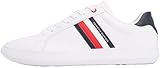 Tommy Hilfiger Herren Cupsole Sneaker Essential Leather Low Top, Weiß (White), 45