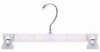 Count of 100 Clear Break Resistant Skirt and Pants Hanger with Hooks 12"