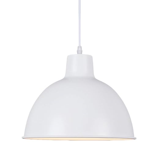 Lámpara colgante de diseño hemisférico blanco y decoración de herrajes de alta calidad