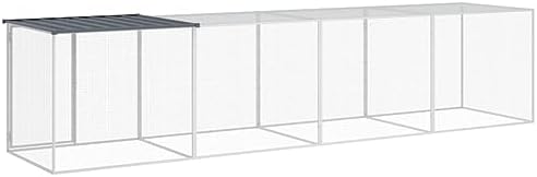 Anthracite Galvanized Steel Chicken Cage Large Outdoor Animal Enclosure 158.7 x 38.6 x 35.4 in for Poultry Protection and Backyard Use